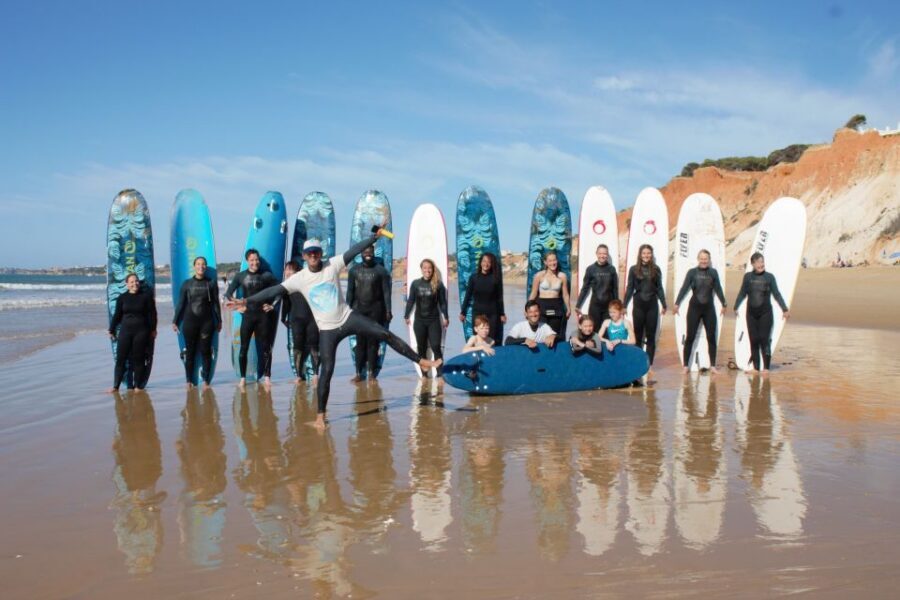 Albufeira: 2-Hour Falesia Beach Surf Lesson - Meeting point at Praia da Falésia: gear hut, wetsuits, and sun-time