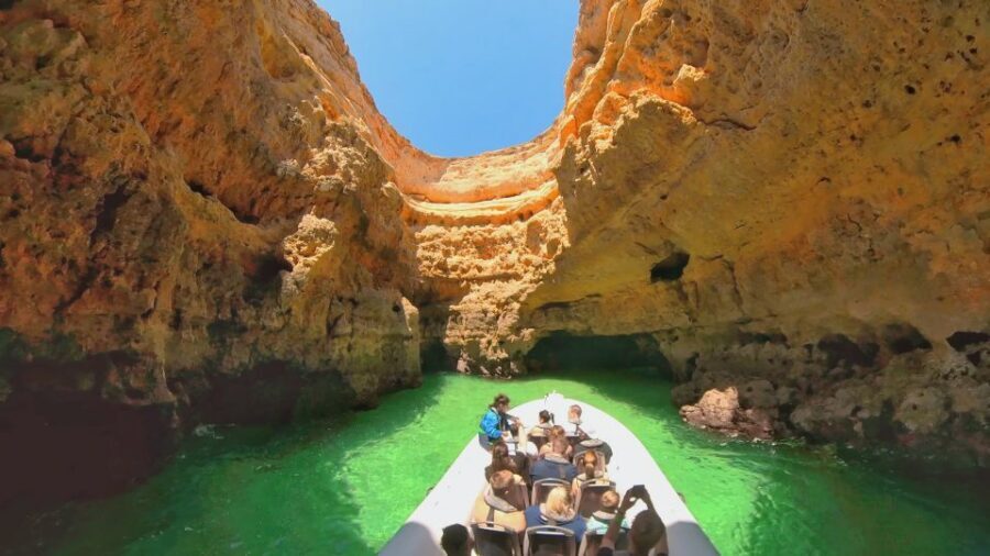 Albufeira: Benagil Cave and Dolphin Sightseeing Boat Cruise - Marinha Beach photo time: why people hype this stretch