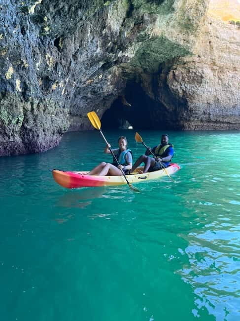 Albufeira: Caves and Cliffs Kayaking Tour - The swim stop at Salamitras: how to enjoy it without a hassle