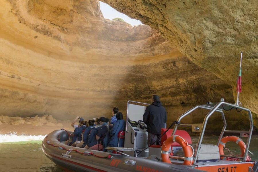 Albufeira: Dolphin Watching and Benagil Cave Boat Cruise - Dolphin Watching Is the Mission (But Not a Ticket Guarantee)