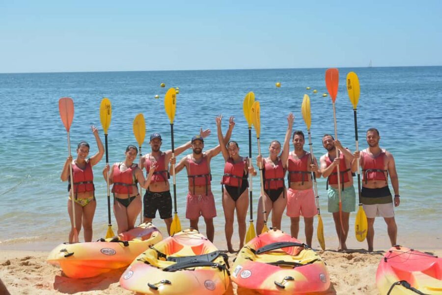 Albufeira: Kayak Tour of Hidden Caves and Secret Beaches - Swimming at Praia das Salamitras: yes, you get a real break