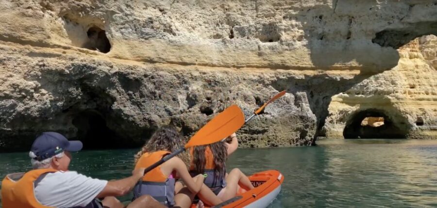 Benagil: Caves, Coves & Secret Beaches Guided Kayaking Tour - Benagil Beach to the Sea Cave: Teal Water, Big Cliffs, Quick Photo Moments