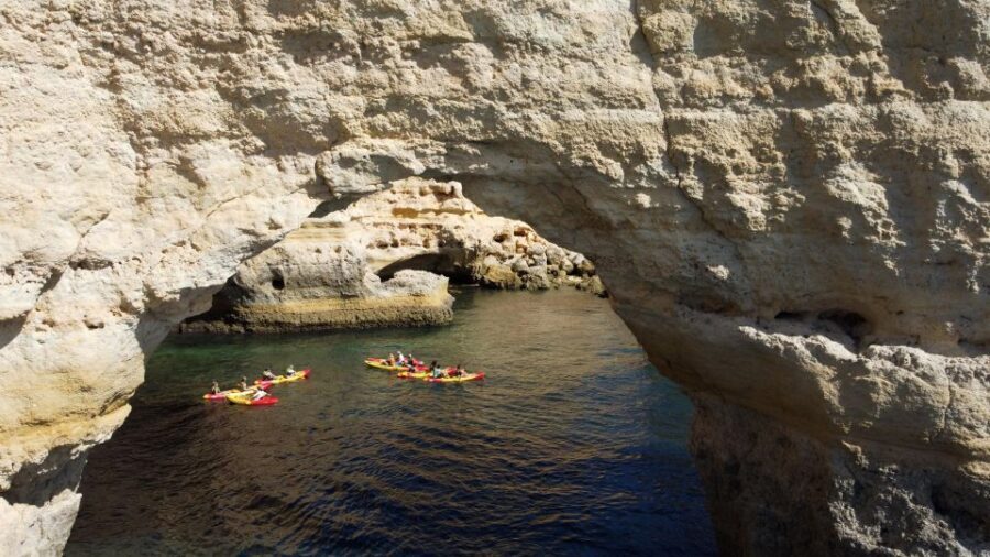 Benagil: Kayaking Adventure in Benagil Caves & Marinha Beach - Where You’ll Meet: Benagil Beach Kiosk, Right Next to the Sand