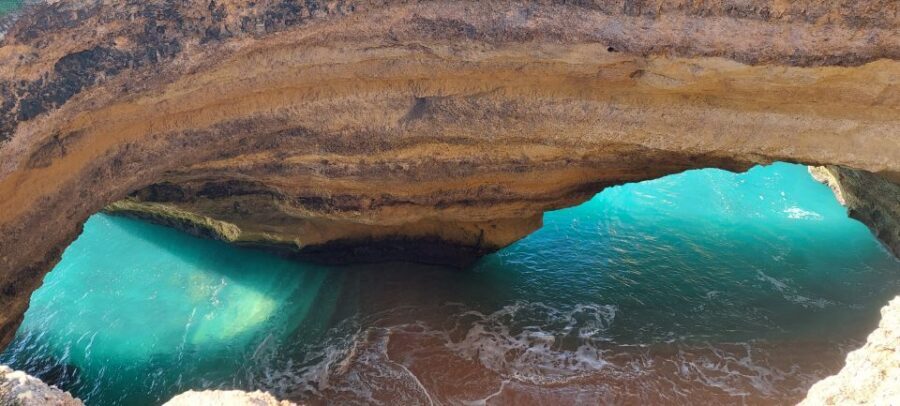Benagil: Sunrise or Sunset Sea Kayak Tour - Praia da Marinha swim stop: when you earn the break