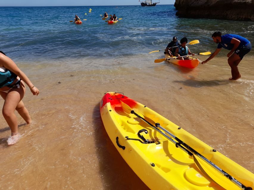 From Benagil: Benagil Caves Kayak Tour - Double kayaks, helmets, life jackets, and the safety briefing that sets the tone