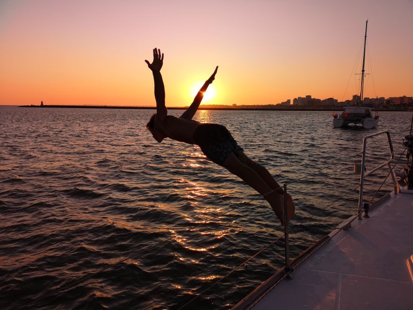 From Vilamoura: Sunset Tour on a Luxury Sailing Yacht - Chill factors: swim stop, blankets, and what to pack