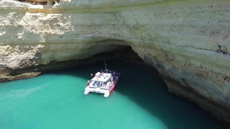 Quarteira: Benagil Cave Guided Catamaran Day Cruise & Drink - The Coast Run on a Catamaran: Caves, Cliffs, and Wildlife Chances